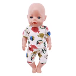 2 Pcs/Set Cute Pajamas Doll Accessories Clothes Dress For 18 Inch Girl Doll & 43 cm New Baby Doll,Our Generation,gifts