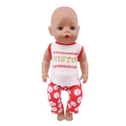 2 Pcs/Set Cute Pajamas Doll Accessories Clothes Dress For 18 Inch Girl Doll & 43 cm New Baby Doll,Our Generation,gifts