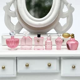 6Pcs/Set 1:12 Scale Perfume Model Doll House Pink/blue Perfume Model Perfume Miniature Furniture Model Mini Plastic