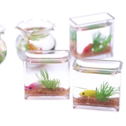 1Pcs 1:12 Dollhouse Miniature Fish Tank Simulation Aquarium Home Decor Toy Doll House Accessories