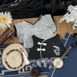 20CM Doll Clothes Ancient Costume Suit Chinese Style Tops T-shirt Coat Vest Pants Set Cotton Plush Toys Clothing Accessories