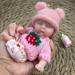 6 Inch Chubby Peaches All Silicone Reborn Doll Lifelike Soft Solid Silicone Washable Doll Stress-relieving Toys