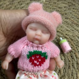 6 Inch Chubby Peaches All Silicone Reborn Doll Lifelike Soft Solid Silicone Washable Doll Stress-relieving Toys