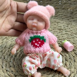 6 Inch Chubby Peaches All Silicone Reborn Doll Lifelike Soft Solid Silicone Washable Doll Stress-relieving Toys