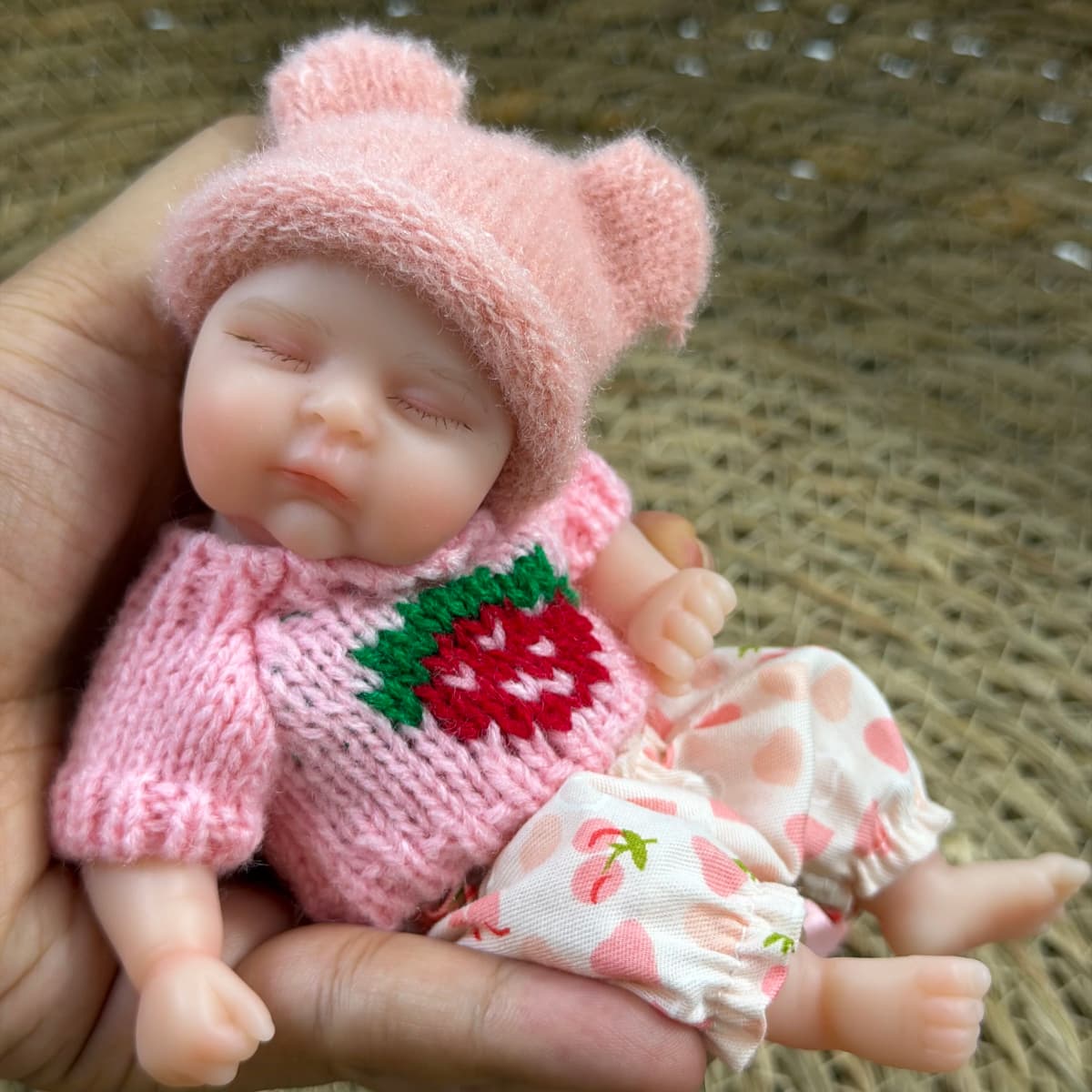 6 Inch Chubby Peaches All Silicone Reborn Doll Lifelike Soft Solid Silicone Washable Doll Stress-relieving Toys