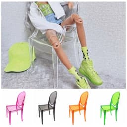 1/6 Scale Dollhouse Leisure Chair Plastic Multicolor Miniature Furniture Scene Model Playing House Mini Backrest Chair