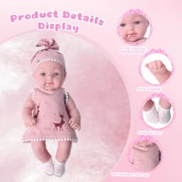 One Piece 12.6 Inches Newreborn Baby Doll Light Pink Color Clothes Vinyl Body 32cm Realistic Reborn Baby Dolls with Pacifier