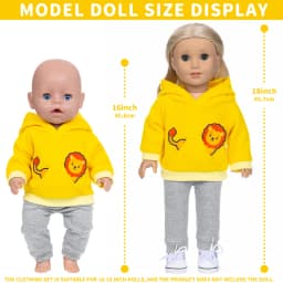 Kawaii Animal Hoodie Sweat Pants Suits for 16-18Inch 45cm Baby Doll Reborn Baby Doll Clothes Warm Clothing Accessories Girl Gift