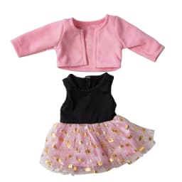 Winter Hoody Coat And Flower Strap Dress Pants Outfit for 43cm 18-Inch AG Girl Dolls Baby Doll Clothes Set