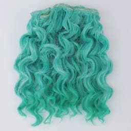 15CM Curly Doll Hair DIY Toy Accessories Synthetic Heat Resistant Fiber Wig Blonde Color