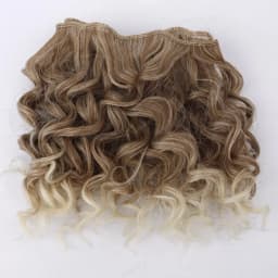 15CM Curly Doll Hair DIY Toy Accessories Synthetic Heat Resistant Fiber Wig Blonde Color