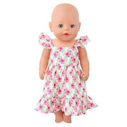 Newly Designed Doll Skirt Flamingos,Sunflowers,Flowers Flying Sleeve Dress For 18 Inch American&43cm Baby New Born Girl Doll Toy
