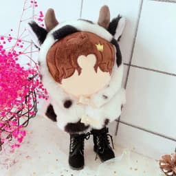 20CM Doll Clothes Plush Fur Coat Cartoon Animal Horn Buckle Overcoat Rabbit Bear Tiger Winter Hairy Outfits For Idol Dolls Toys
