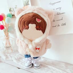 20CM Doll Clothes Plush Fur Coat Cartoon Animal Horn Buckle Overcoat Rabbit Bear Tiger Winter Hairy Outfits For Idol Dolls Toys