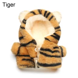20CM Doll Clothes Plush Fur Coat Cartoon Animal Horn Buckle Overcoat Rabbit Bear Tiger Winter Hairy Outfits For Idol Dolls Toys