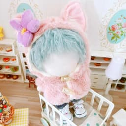 20CM Doll Clothes Plush Fur Coat Cartoon Animal Horn Buckle Overcoat Rabbit Bear Tiger Winter Hairy Outfits For Idol Dolls Toys