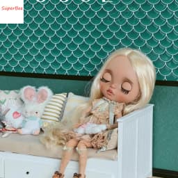 30*30cm Dollhouse Miniature White PVC Tile Stickers Bricks Wallpaper Model DIY Furniture Decor Accessories Childrens Gifts