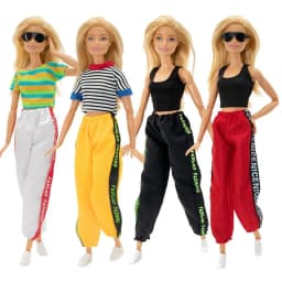 Fashion Female Doll Dress Casual Sport Pants Tank Top T-shirt Handmade Party Clothes For 30cm Doll Accessories Child Toys Gift