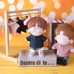 20CM Doll Shirt Solid Color Blouse Stripes Lattice Idol Doll Clothes Dolls Accessories Cotton Stuffed Change Dressing Game