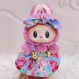 15/17cm Vinyl Plush Doll Clothes Labubu Pendant Lucky Purple Bow Dress Labubu V1/V2/V3 Clothes Accessories
