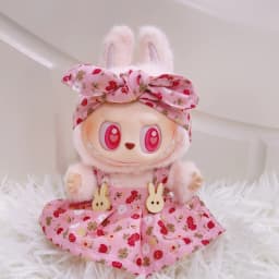 15/17cm Vinyl Plush Doll Clothes Labubu Pendant Lucky Purple Bow Dress Labubu V1/V2/V3 Clothes Accessories