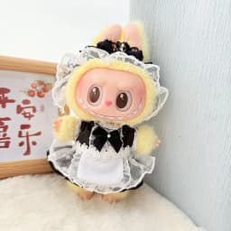 15/17cm Vinyl Plush Doll Clothes Labubu Pendant Lucky Purple Bow Dress Labubu V1/V2/V3 Clothes Accessories