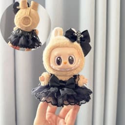 15/17cm Vinyl Plush Doll Clothes Labubu Pendant Lucky Purple Bow Dress Labubu V1/V2/V3 Clothes Accessories