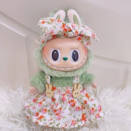 15/17cm Vinyl Plush Doll Clothes Labubu Pendant Lucky Purple Bow Dress Labubu V1/V2/V3 Clothes Accessories