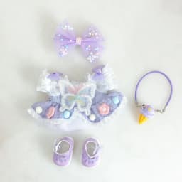 15/17cm Vinyl Plush Doll Clothes Labubu Pendant Lucky Purple Bow Dress Labubu V1/V2/V3 Clothes Accessories