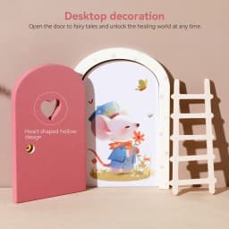 Wooden Miniature Elf Door Toy DIY Mini House Accessories Furniture Simulation Miniatures Toy Baby Pretend Play Toy Gift