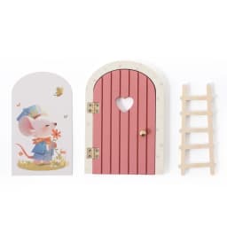 Wooden Miniature Elf Door Toy DIY Mini House Accessories Furniture Simulation Miniatures Toy Baby Pretend Play Toy Gift