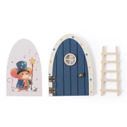 Wooden Miniature Elf Door Toy DIY Mini House Accessories Furniture Simulation Miniatures Toy Baby Pretend Play Toy Gift