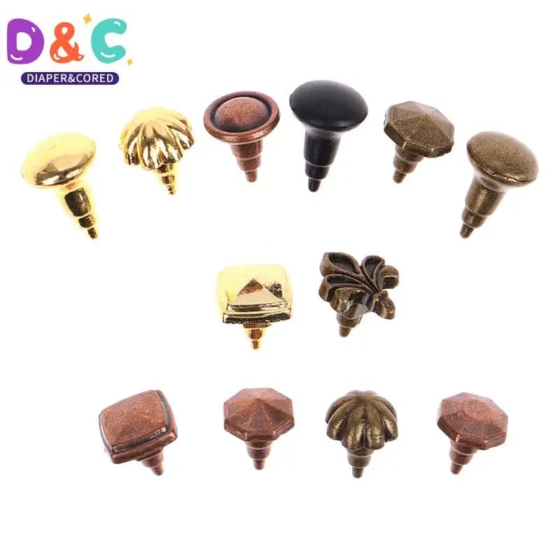 1Pc 1:12 Dollhouse Miniature Drawer Handles Cabinet Handle Flower Round Shape Cabinet Furniture Decor Toy