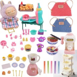 For 17CM Doll Accessories Apron Kitchenware Mini Food Cart Plates For Labubu Doll Cute Mini Pop Accessories,Festival Gifts Toys
