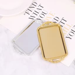 2pcs Dollhouse Miniature Accessories Mini Plastic tea Tray Simulation Dinner Plate Model Toys for Doll House Decoration