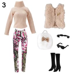 1/6 Doll Fashion Casual Wear Clothes Plush Coat Pants Winter Wear Clothes Skirt Bags Handmade Girl Doll Jacket Set For 29~32cm