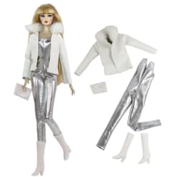 1/6 Doll Fashion Casual Wear Clothes Plush Coat Pants Winter Wear Clothes Skirt Bags Handmade Girl Doll Jacket Set For 29~32cm