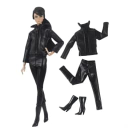 1/6 Doll Fashion Casual Wear Clothes Plush Coat Pants Winter Wear Clothes Skirt Bags Handmade Girl Doll Jacket Set For 29~32cm