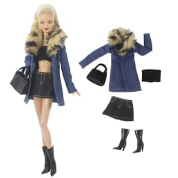 1/6 Doll Fashion Casual Wear Clothes Plush Coat Pants Winter Wear Clothes Skirt Bags Handmade Girl Doll Jacket Set For 29~32cm