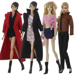 1/6 Doll Fashion Casual Wear Clothes Plush Coat Pants Winter Wear Clothes Skirt Bags Handmade Girl Doll Jacket Set For 29~32cm