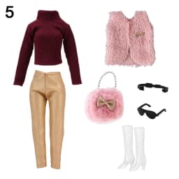 1/6 Doll Fashion Casual Wear Clothes Plush Coat Pants Winter Wear Clothes Skirt Bags Handmade Girl Doll Jacket Set For 29~32cm