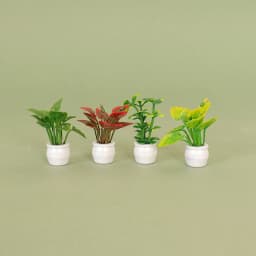Doll House Mini Simulated Green Plant Potting Plant Model DIY Dollhouse Home Garden Outdoor Landscape Flower Bed Scene Decor