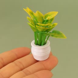 Doll House Mini Simulated Green Plant Potting Plant Model DIY Dollhouse Home Garden Outdoor Landscape Flower Bed Scene Decor