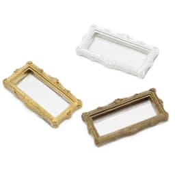 1:12 Dollhouse Miniature Mirror Vintage Square Carved Mirror Furniture Model Decor Toy Doll House Accessories