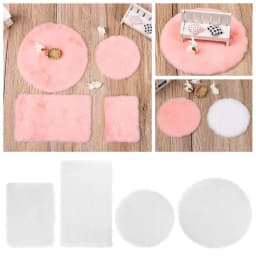 Gift Photo Props Nordic Style Dollhouse Plush Carpet Doll Accessories Miniature Hairy Rug Mini Floor Mat Gift