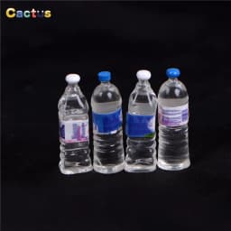 4PCS 1:6 Dollhouse Mineral Water Bottle Miniature Toy Doll Food Kitchen Living Room Accessories Kids Gift Pretend Play Toys