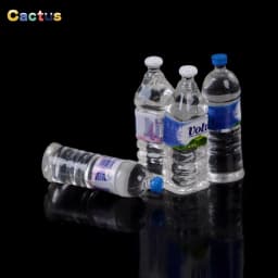 4PCS 1:6 Dollhouse Mineral Water Bottle Miniature Toy Doll Food Kitchen Living Room Accessories Kids Gift Pretend Play Toys