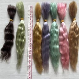 Many Colors Handrooted Reborn Doll Mohair Wig Pink Yellow Brown Colors BJD 1/4 OB11 Dolls Mohair Wigs Hair Accessory