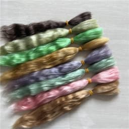 Many Colors Handrooted Reborn Doll Mohair Wig Pink Yellow Brown Colors BJD 1/4 OB11 Dolls Mohair Wigs Hair Accessory