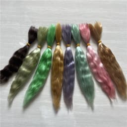 Many Colors Handrooted Reborn Doll Mohair Wig Pink Yellow Brown Colors BJD 1/4 OB11 Dolls Mohair Wigs Hair Accessory